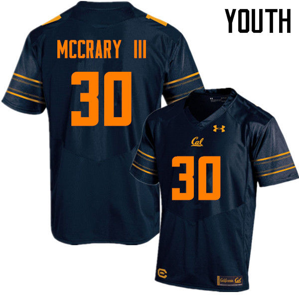 Youth #30 Billy McCrary III Cal Bears (California Golden Bears College) Football Jerseys Sale-Navy